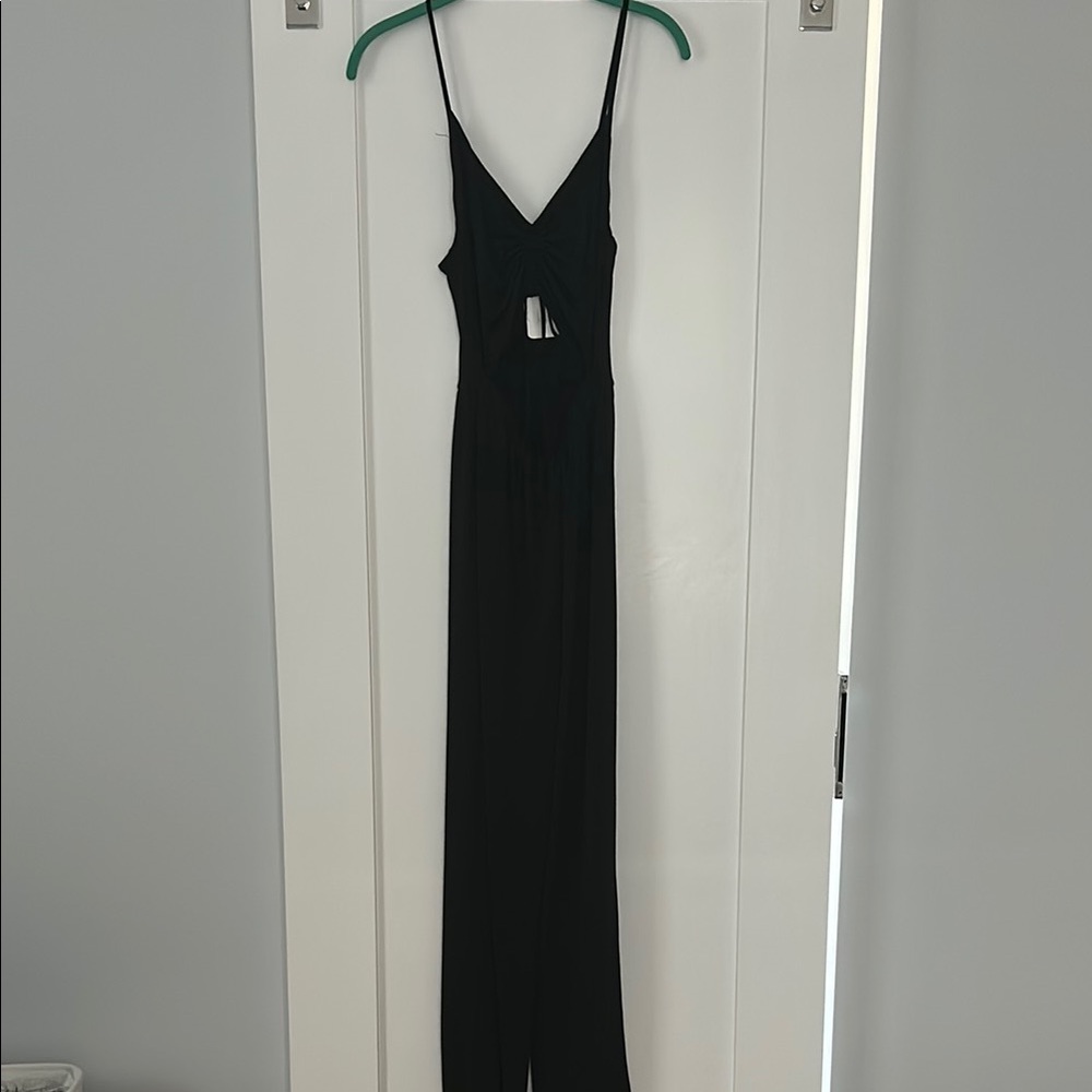 Elegant Black Sleeveless Slip Top/ Pant for Cocktail